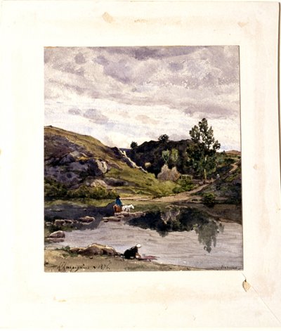 Flodlandskap av Henri-Joseph Harpignies