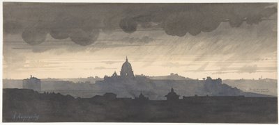 Peterskyrkan sedd från Pincio, Rom av Henri-Joseph Harpignies