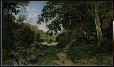 Den steniga stigen i Morvan (Chemin des roches dans le Morvan) av Henri-Joseph Harpignies