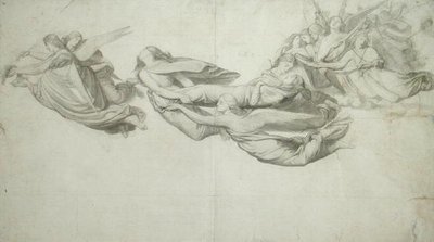 Skiss för Saint Catherine of Alexandria (grafit på papper) av Henri Lehmann