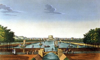 Paris, Villette-bassängen av Henri (after) Courvoisier Voisin