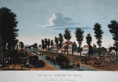 The Barriere du Maine, c.1815-20 (färggravyr) av Henri (after) Courvoisier Voisin