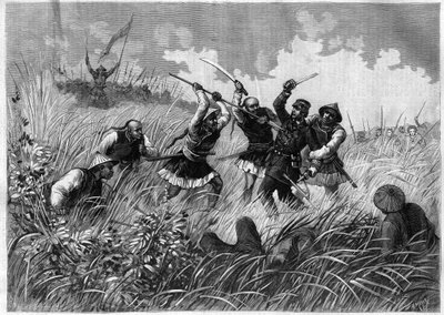 Conquete du Tonkin (nuvarande Vietnam) - Commander Henri Rivieres (1827-1883) död, 19 maj av Henri (after) Meyer