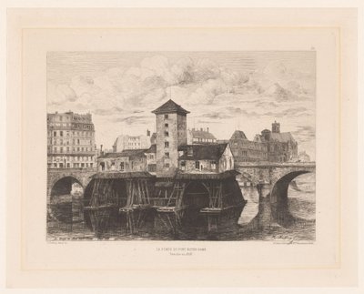 Utsikt över Pont Notre-Dame Pont Notre Dame-pumpen (titel på objekt) L