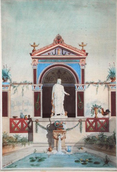 Design för en fontän till Aesculapius av Henri Antoine Revoil