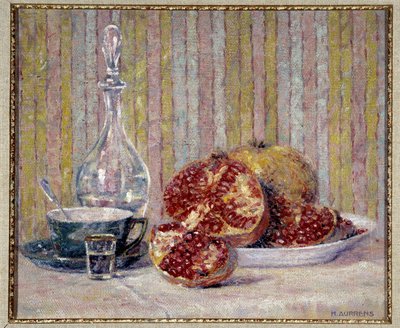 Stilleben med granater Målning av Henri Aurrens (1873-1934) Obligatorisk omnämnande: Samlingsstiftelsen angående de Provence, Marseille av Henri Aurrens