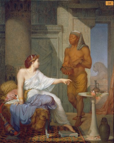 Cleopatra och hennes slav (olja på duk) av Henri Blaise Francois Dejussieu
