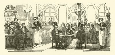 Kaffehusets servitör (gravyr) av Henri Bonaventure (after) Monnier