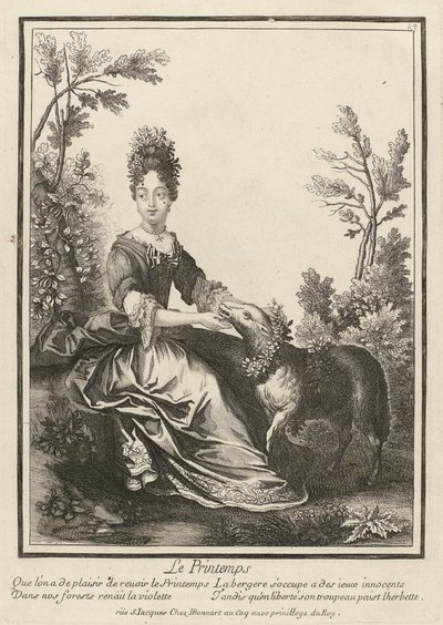 Vår Le Printemps (titel på objekt) Personifieringar av de fyra säsongerna (serietitel) av Henri Bonnart (possibly)