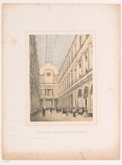 Interiör av Royal Galleries Saint-Hubert i Bryssel Intérieur des galeries St. Hubert (titel på objekt) av Henri Borremans (attributed to)