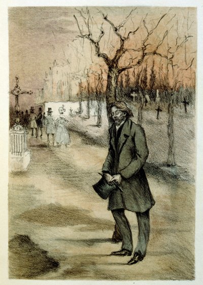 Illustration av Henri Boutet, för "Francines muff" (Le Manchon de Francine) av Louis-Henri Murger, även känd som Henri Murger; (1822-1861), fransk romanförfattare och poet. av Henri Boutet