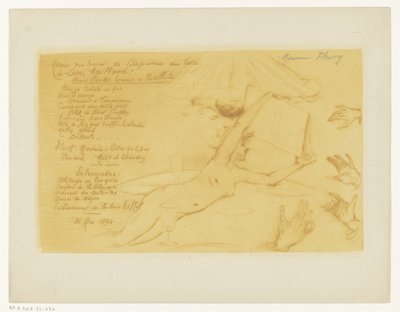 Middagsmeny för att hedra utgivningen av boken "Henri Boutet engraver et pastelliste" av Leon Maillard av Henri Boutet
