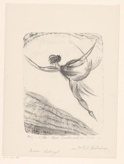 Dans. Night Bird (originaltitel på objekt) av Henri Braakensiek (signed by artist)