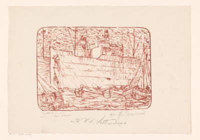 Haven te Antwerpen (originaltitel på objekt) av Henri Braakensiek (signed by artist)