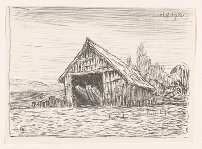 Boothuis i Possenhofen (originaltitel på objekt) av Henri Braakensiek