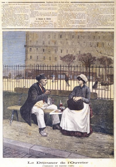 The Workers Lunch, från Le Petit Journal, 1891 av Henri Cain