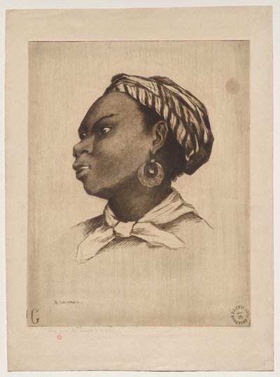 En afrikansk kvinna, efter Eva Gonzalès av Henri Charles Guérard