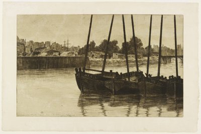 Båtar vid Radoub, Dieppe av Henri Charles Guérard
