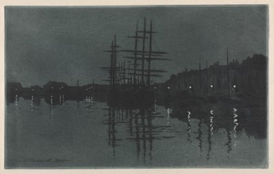 Effekten av månen vid Dieppe av Henri Charles Guérard
