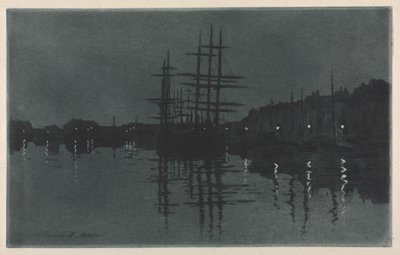 Effekten av månen vid Dieppe, ca. 1885. av Henri Charles Guérard
