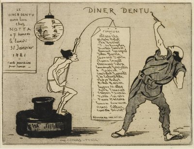 Japanska på bläckstativ, 1881 (etsning, torrnål) av Henri Charles Guérard