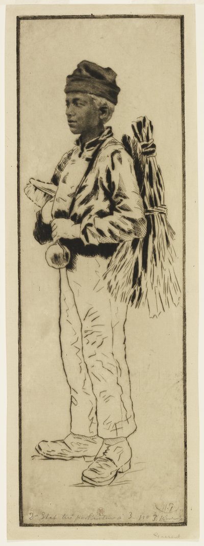 Le ramoneur (Skorstensfejaren), ca 1890 (etsning och torrnål) av Henri Charles Guérard