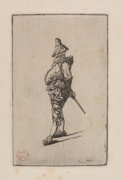Punchinello, efter Meissonier, 1876. av Henri Charles Guérard