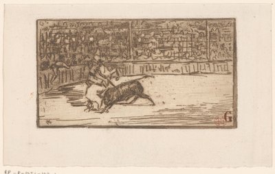 Tjurfäktare på en arena av Henri Charles Guérard
