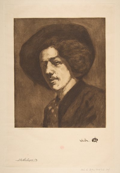 Whistlers porträtt av sig själv, 1888. av Henri Charles Guérard