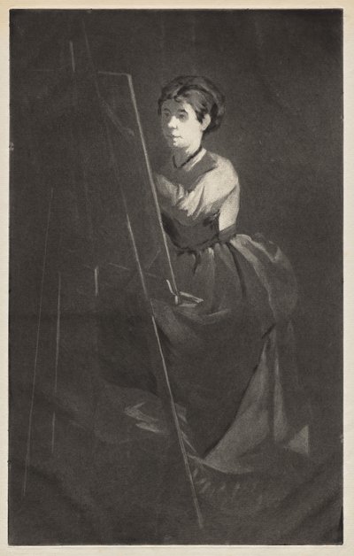 Ung kvinna vid ett staffli av Henri Charles Guérard