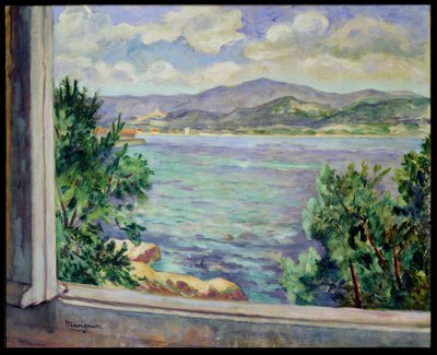 St Tropezbukten från Oustalet av Henri Charles Manguin