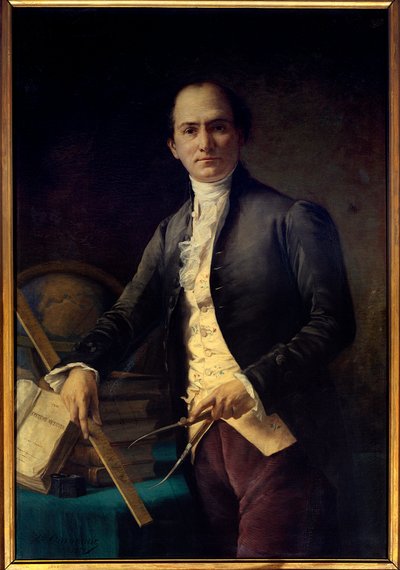 Porträtt av astronomen Jean Baptiste (Jean-Baptiste) Joseph Delambre (1749-1822) - Målning av Henri Coroenne (1822-1909) - Paris, Musee De l