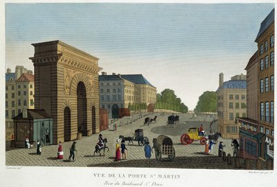 Utsikt över Porte St Martin - i "" Views of Paris"" av Courvoisier av Henri Courvoisier-Voisin