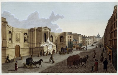 Fontän av rue de Grenelle, cirka 1820 i ""Views of Paris"" av Courvoisier 1827 av Henri Courvoisier-Voisin