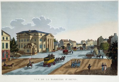 La barriär Saint-Denis, cirka 1827 - i "Vues de Paris" av Courvoisier av Henri Courvoisier-Voisin