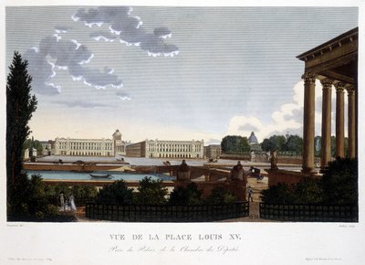 Utsikt över Place Louis XV - Paris av Courvoisier av Henri Courvoisier-Voisin