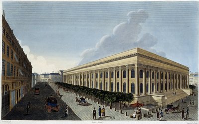 Utsikt över den nya börsen och Tribunal de Commerce - i "" Vues de Paris"" av Courvoisier av Henri Courvoisier-Voisin