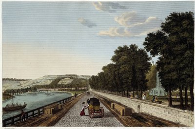 Utsikt över terrassen i Parc St Cloud - i "Vues de Paris" av Courvoisier av Henri Courvoisier-Voisin