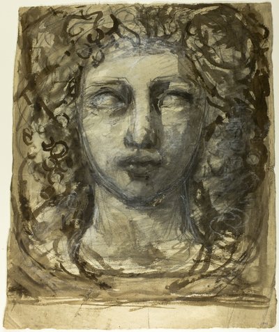 Studie av kvinnligt huvud (recto); Klassiskt manligt huvud (verso) av Henri Cros