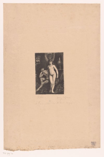 Stående naken kvinna och sittande naken man av Henri De Groux (signed by artist)