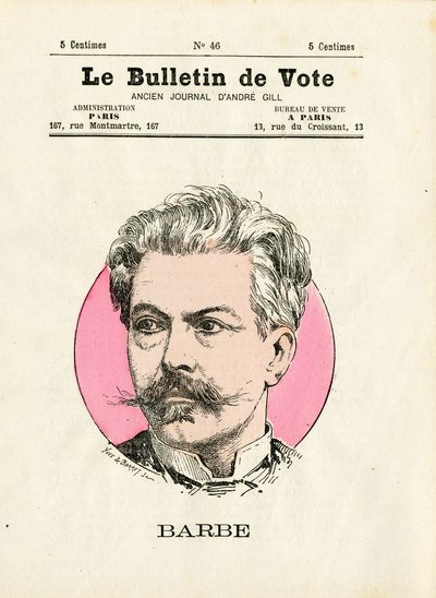 Valsedel 2:a serien, Satirical in Colors: Beard - Illustration av Henry Demare (1846-1888) av Henri Demare