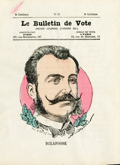 Valsedel 2:a serien, Satirique en Colours: Delafosse - Illustration av Henri Demare (1846-1888) av Henri Demare