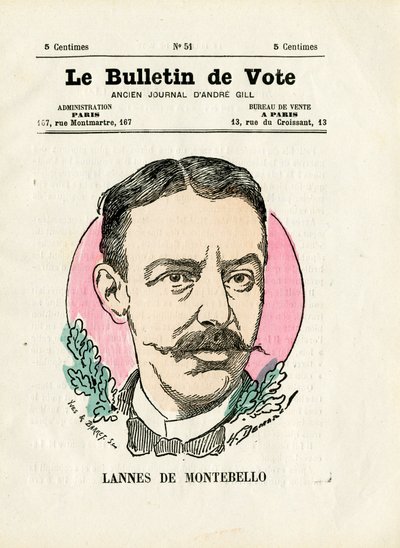 Valsedel 2:a serien, Satirical in Colours: Lannes de Montebello - Illustration av Henri Demare (1846-1888) av Henri Demare