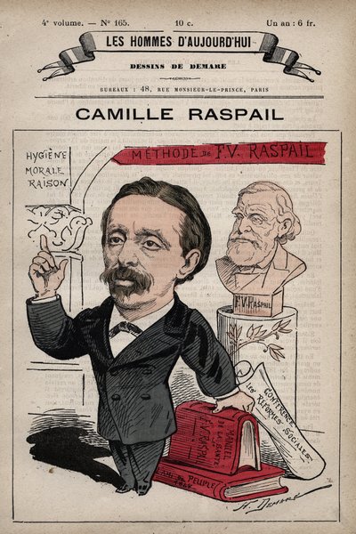 Tecknad film av Camille Raspail 1827-1893 engelsk politiker från 