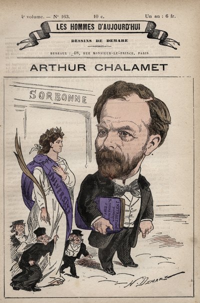 Tecknad film av Jean Marie Arthur Chalamet (1822-1895) fransk republikansk politiker - från "Les Hommes d
