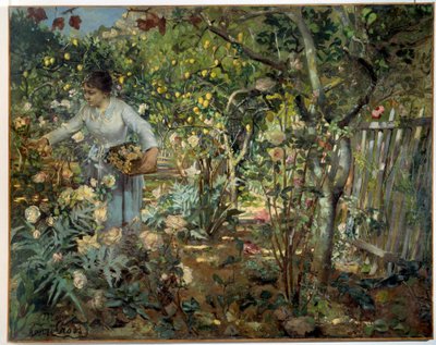 Rosornas trädgård i Monaco Målning av Cross Henri Delacroix Dit Cross (Henri Edmond Cross) (1856-1910) av Henri Edmond Cross