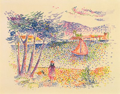 Segelbåtar vid havet av Henri-Edmond Cross