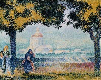 Kyrkan Santa Maria degli Angeli nära Assisi, 1909. av Henri Edmond Cross