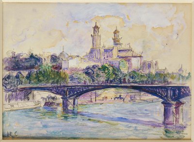 Seinen framför Trocadero av Henri-Edmond Cross