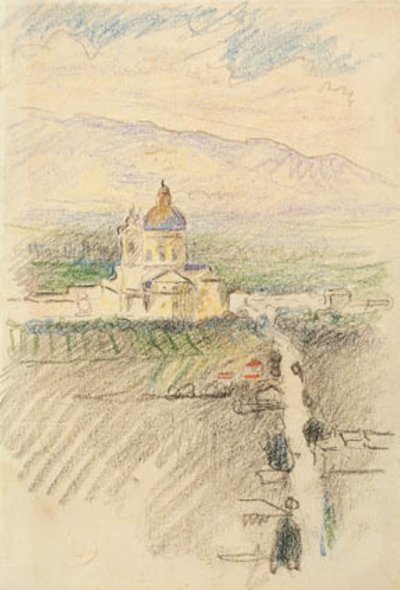 Vy över Santa Maria degli Angeli nära Assisi av Henri-Edmond Cross